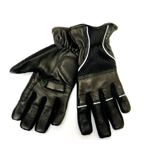Glove Manufacturing Process Vance VL452 Mens Black Reflective Piping and Elastic Cuff Leather Padded Gloves